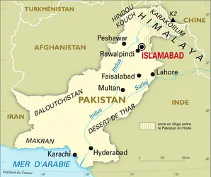 Pakistan : carte générale - crédits : Encyclopædia Universalis France