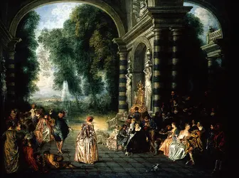 Les Plaisirs du bal, A. Watteau - crédits :  Bridgeman Images 