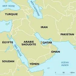 Qatar : carte de situation - crédits : Encyclopædia Universalis France