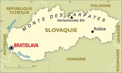 Slovaquie : carte générale - crédits : Encyclopædia Universalis France