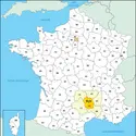 Lozère : carte de situation - crédits : © Encyclopædia Universalis France