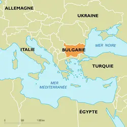 Bulgarie : carte de situation - crédits : Encyclopædia Universalis France