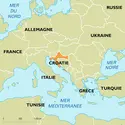 Croatie : carte de situation - crédits : Encyclopædia Universalis France