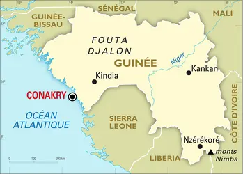 Guinée : carte générale - crédits : Encyclopædia Universalis France