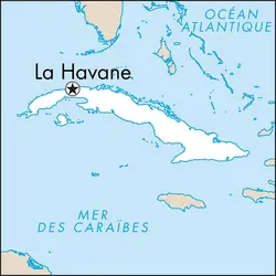 La Havane : carte de situation - crédits : © Encyclopædia Universalis France