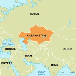 Kazakhstan : carte de situation - crédits : Encyclopædia Universalis France
