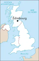 Édimbourg : carte de situation - crédits : © Encyclopædia Universalis France