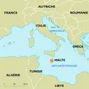 Malte : carte de situation - crédits : Encyclopædia Universalis France