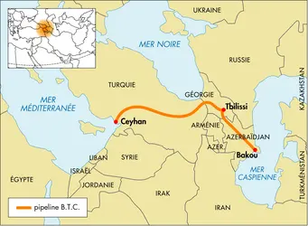 Oléoduc Bakou-Tbilissi-Ceyhan - crédits : © Encyclopædia Universalis France