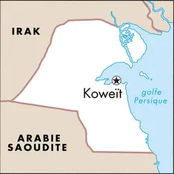 Koweït : carte de situation - crédits : © Encyclopædia Universalis France