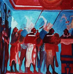 Fresques de Bonampak, Mexique : musiciens - crédits : Index/  Bridgeman Images 