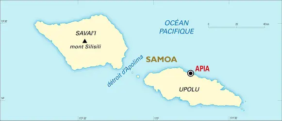 Samoa : carte générale - crédits : Encyclopædia Universalis France