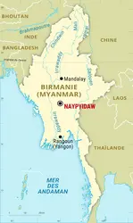 Birmanie : carte générale - crédits : Encyclopædia Universalis France