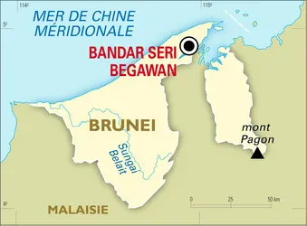 Brunei : carte générale - crédits : Encyclopædia Universalis France