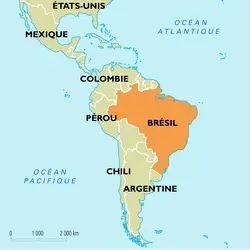 Brésil : carte de situation - crédits : Encyclopædia Universalis France