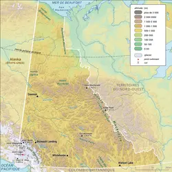 Yukon : carte physique - crédits : Encyclopædia Universalis France