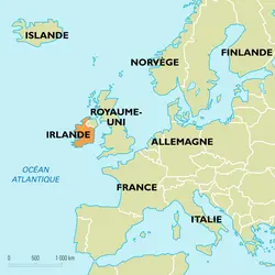 Irlande : carte de situation - crédits : Encyclopædia Universalis France