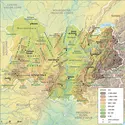 Auvergne-Rhône-Alpes : carte physique - crédits : Encyclopædia Universalis France