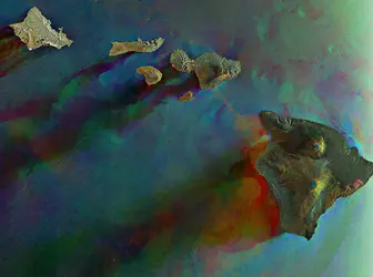 Vue satellitaire de l’extrémité sud-est de l’archipel des îles Hawaii - crédits : © ESA