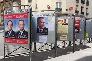 Panneaux électoraux, campagne présidentielle française de 2012 - crédits : Owen Franken/ Corbis/ Getty Images