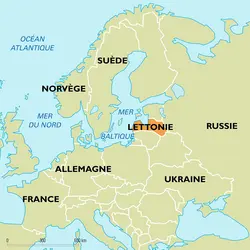 Lettonie : carte de situation - crédits : Encyclopædia Universalis France