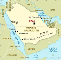 Arabie Saoudite : carte générale - crédits : Encyclopædia Universalis France