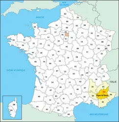 Alpes-de-Haute-Provence : carte de situation - crédits : © Encyclopædia Universalis France