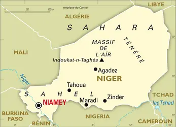 Niger : carte générale - crédits : Encyclopædia Universalis France