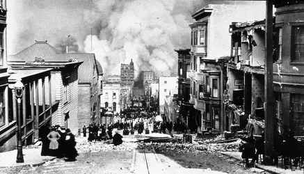 Séisme de San Francisco, États-Unis, 1906 - crédits : Arnold Genthe/ Hulton Archive/ Getty Images