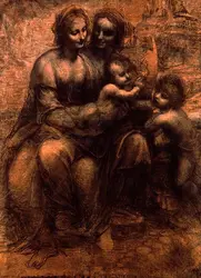 Sainte Anne avec la Vierge, l’Enfant Jésus et saint Jean-Baptiste, Léonard de Vinci - crédits :  Bridgeman Images 