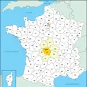 Creuse : carte de situation - crédits : © Encyclopædia Universalis France