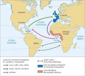 Commerce triangulaire - crédits : © Encyclopædia Universalis France