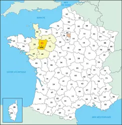 Mayenne : carte de situation - crédits : © Encyclopædia Universalis France