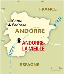Andorre : carte générale - crédits : Encyclopædia Universalis France