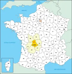 Haute-Vienne : carte de situation - crédits : © Encyclopædia Universalis France