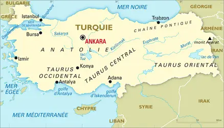 Turquie : carte générale - crédits : Encyclopædia Universalis France