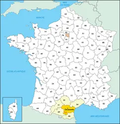 Aude : carte de situation - crédits : © Encyclopædia Universalis France