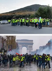 Mouvement des « gilets jaunes » - crédits : Serge Goujon (en haut), Mo Wu (en bas)/ Shutterstock.com