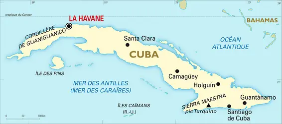 Cuba : carte générale - crédits : Encyclopædia Universalis France