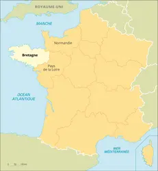 Bretagne : carte de situation - crédits : Encyclopædia Universalis France