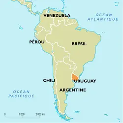 Uruguay : carte de situation - crédits : Encyclopædia Universalis France