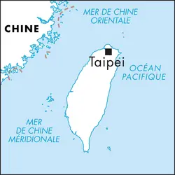 Taipei : carte de situation - crédits : © Encyclopædia Universalis France