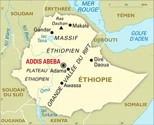 Éthiopie : carte générale - crédits : Encyclopædia Universalis France
