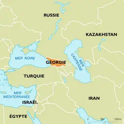 Géorgie : carte de situation - crédits : Encyclopædia Universalis France