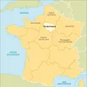 Ile-de-France : carte de situation - crédits : Encyclopædia Universalis France