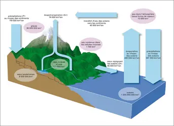 Ressources en eau de la planète et cycle de l’eau - crédits : Encyclopædia Universalis France