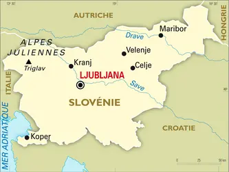 Slovénie : carte générale - crédits : Encyclopædia Universalis France