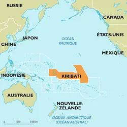 Kiribati : carte de situation - crédits : Encyclopædia Universalis France