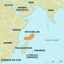Seychelles : carte de situation - crédits : Encyclopædia Universalis France