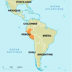 Pérou : carte de situation - crédits : Encyclopædia Universalis France